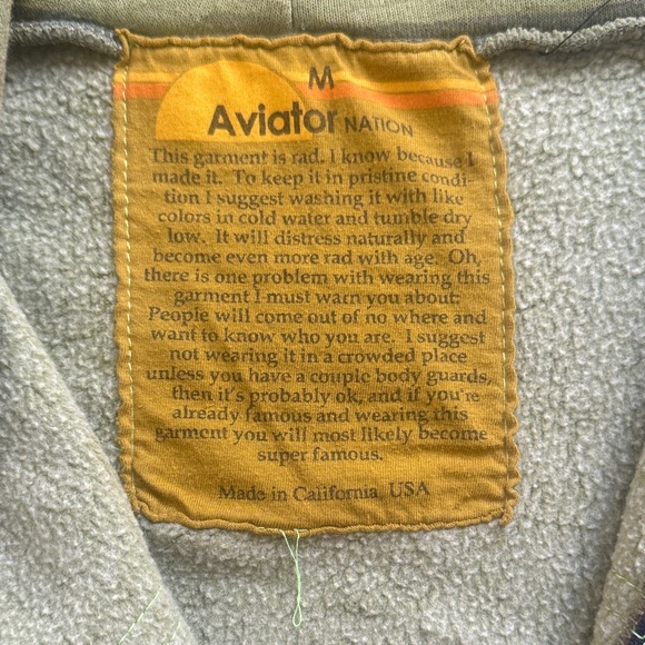 Aviator Nation Green Camo Hoodie with Colorful Stripes - Picture 2 of 5